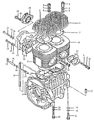 exploded drawing of engine